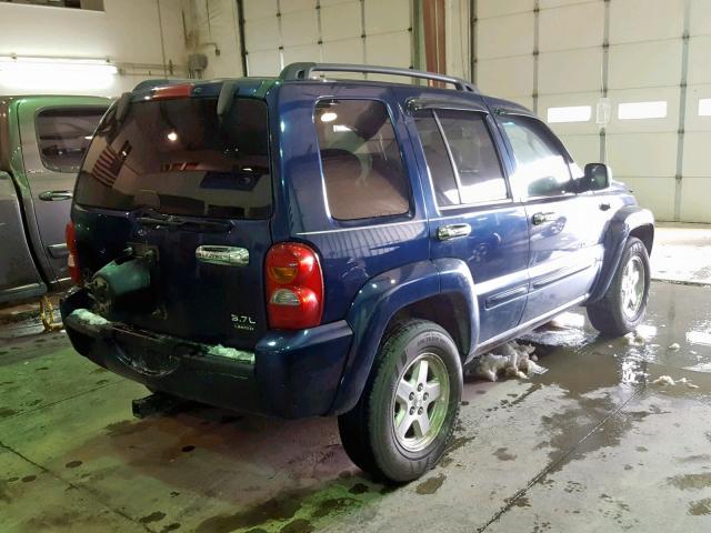 1J4GL58K64W321286 - 2004 JEEP LIBERTY LI BLUE photo 4