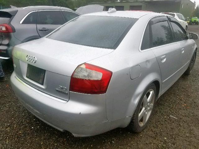 WAUJT68E34A140717 - 2004 AUDI A4 3.0 SILVER photo 4