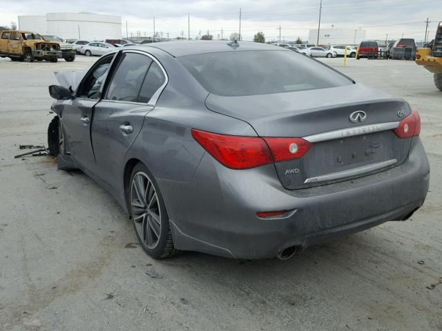 JN1BV7AR2FM402977 - 2015 INFINITI Q50 BASE GRAY photo 3