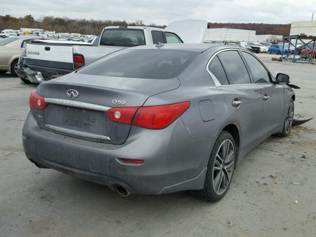 JN1BV7AR2FM402977 - 2015 INFINITI Q50 BASE GRAY photo 4