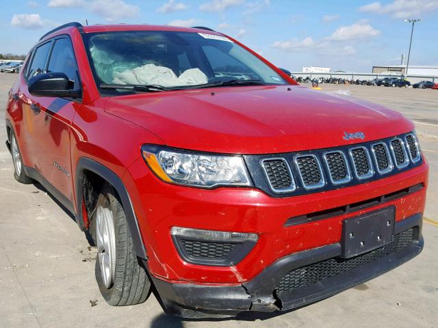 3C4NJCAB9HT617240 - 2017 JEEP COMPASS SP RED photo 1