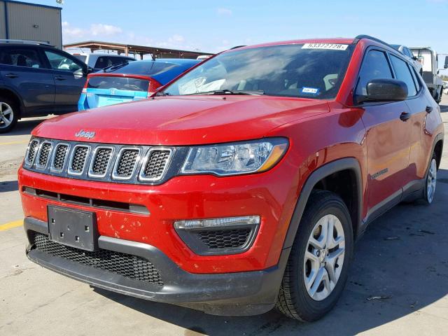 3C4NJCAB9HT617240 - 2017 JEEP COMPASS SP RED photo 2