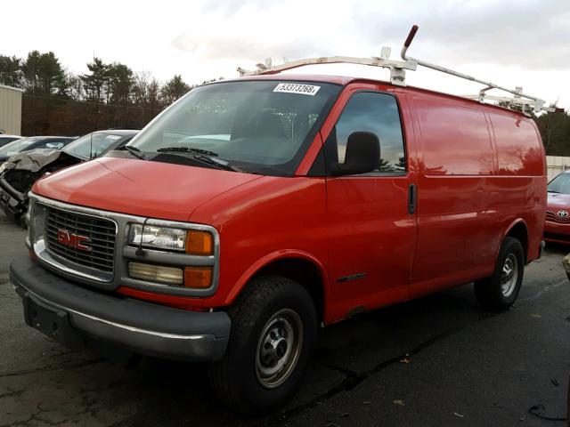 1GTHG35F021154850 - 2002 GMC SAVANA G35 RED photo 2