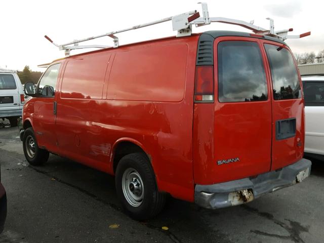 1GTHG35F021154850 - 2002 GMC SAVANA G35 RED photo 3