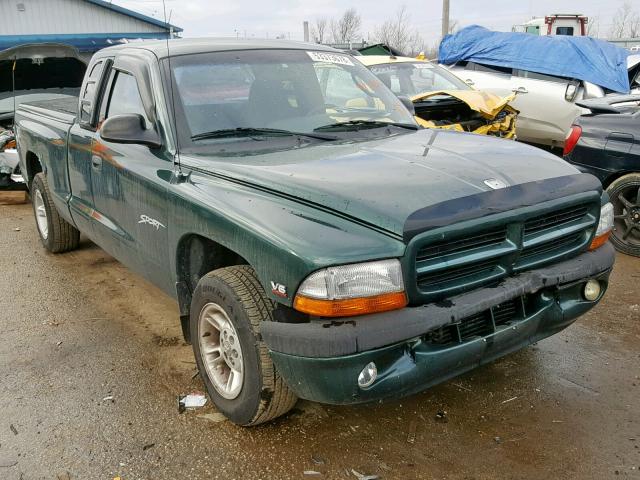 1B7GL22X1YS746825 - 2000 DODGE DAKOTA GREEN photo 1