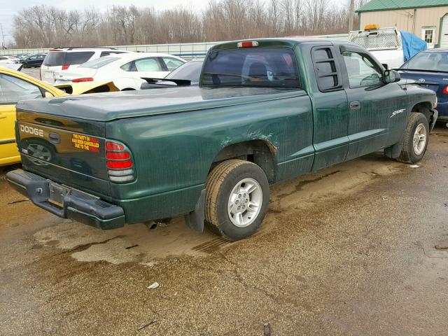 1B7GL22X1YS746825 - 2000 DODGE DAKOTA GREEN photo 4