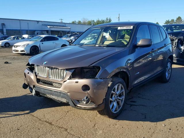 5UXWX7C52E0E76720 - 2014 BMW X3 XDRIVE3 BROWN photo 2