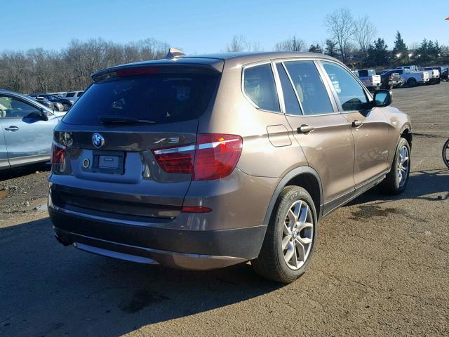 5UXWX7C52E0E76720 - 2014 BMW X3 XDRIVE3 BROWN photo 4