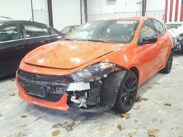 1C3CDFFA2GD808717 - 2016 DODGE DART SXT S ORANGE photo 2