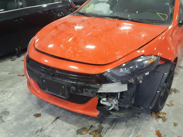 1C3CDFFA2GD808717 - 2016 DODGE DART SXT S ORANGE photo 9