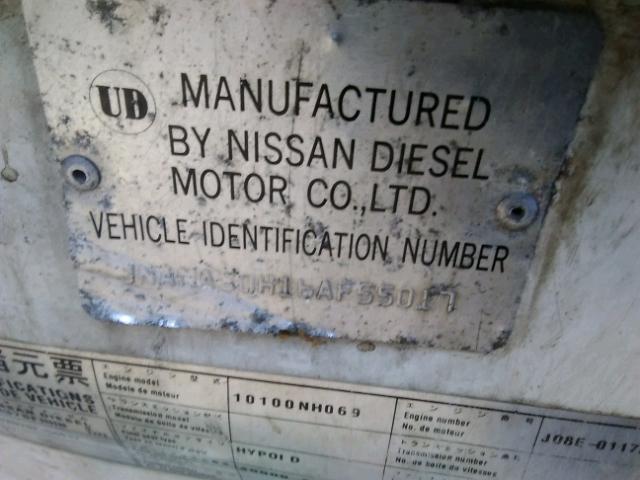 JNAMA80H16AF55017 - 2006 NISSAN DIESEL UD1800 WHITE photo 10