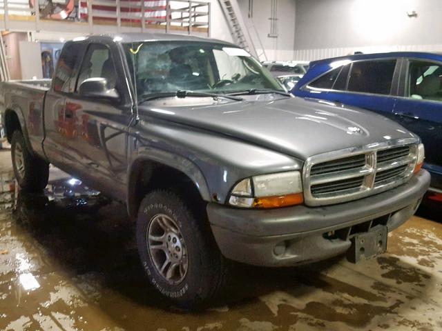 1D7HG12K14S556269 - 2004 DODGE DAKOTA SXT GRAY photo 1