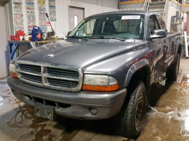 1D7HG12K14S556269 - 2004 DODGE DAKOTA SXT GRAY photo 2