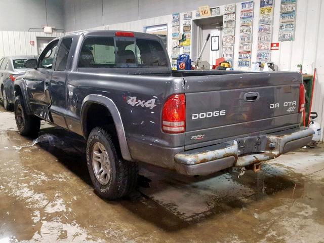 1D7HG12K14S556269 - 2004 DODGE DAKOTA SXT GRAY photo 3