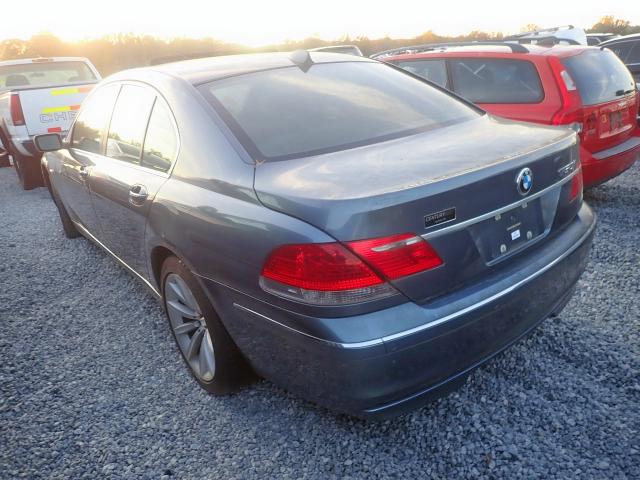 WBAHL83527DT08318 - 2007 BMW 750I BLUE photo 3