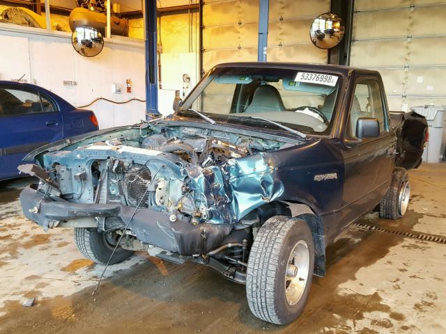 1FTYR10C4WUA40642 - 1998 FORD RANGER GREEN photo 2