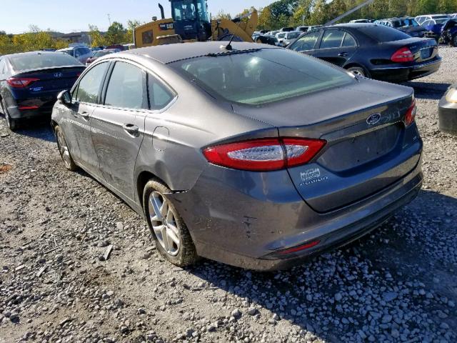 3FA6P0H7XER165378 - 2014 FORD FUSION SE GRAY photo 3