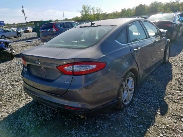 3FA6P0H7XER165378 - 2014 FORD FUSION SE GRAY photo 4