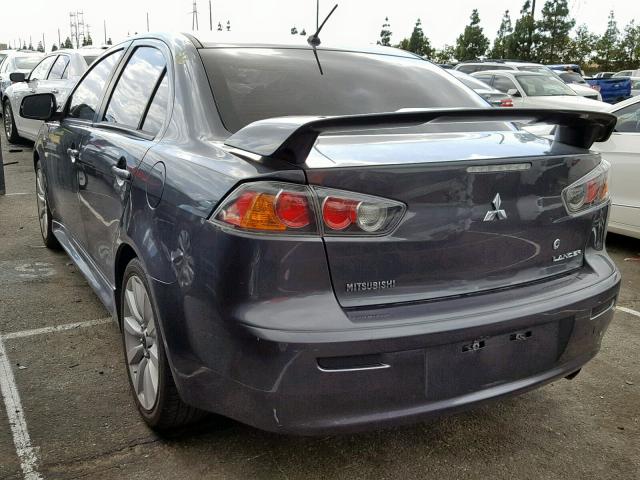 JA32U8FWXBU038787 - 2011 MITSUBISHI LANCER GTS GRAY photo 3