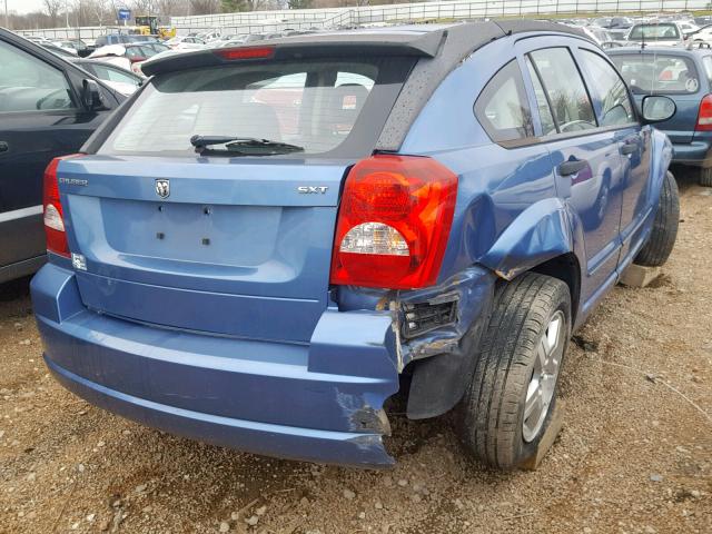 1B3HB48B97D209431 - 2007 DODGE CALIBER SX BLUE photo 4