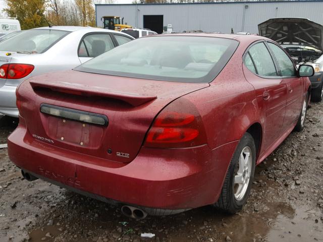 2G2WP522041285086 - 2004 PONTIAC GRAND PRIX BURGUNDY photo 4