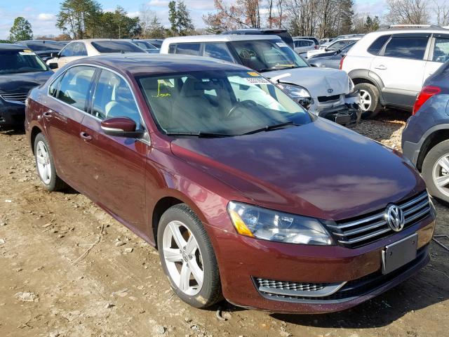 1VWBP7A33CC106237 - 2012 VOLKSWAGEN PASSAT SE BURGUNDY photo 1