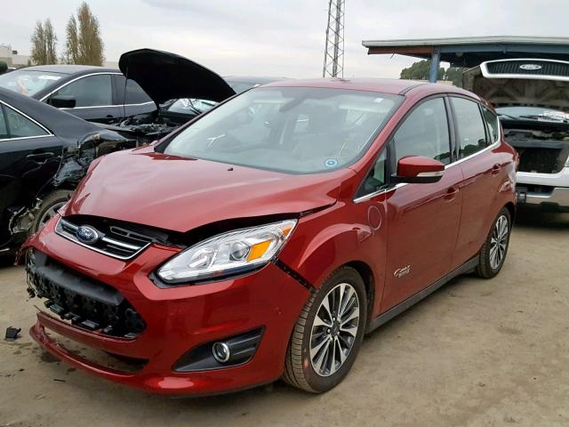 1FADP5FU7HL105879 - 2017 FORD C-MAX TITA RED photo 2