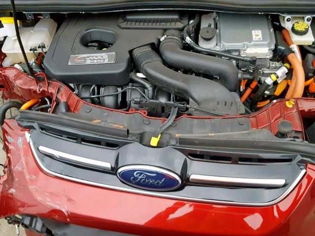 1FADP5FU7HL105879 - 2017 FORD C-MAX TITA RED photo 7