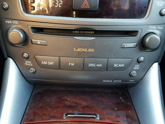 JTHBK262675028694 - 2007 LEXUS IS 250 BLACK photo 9