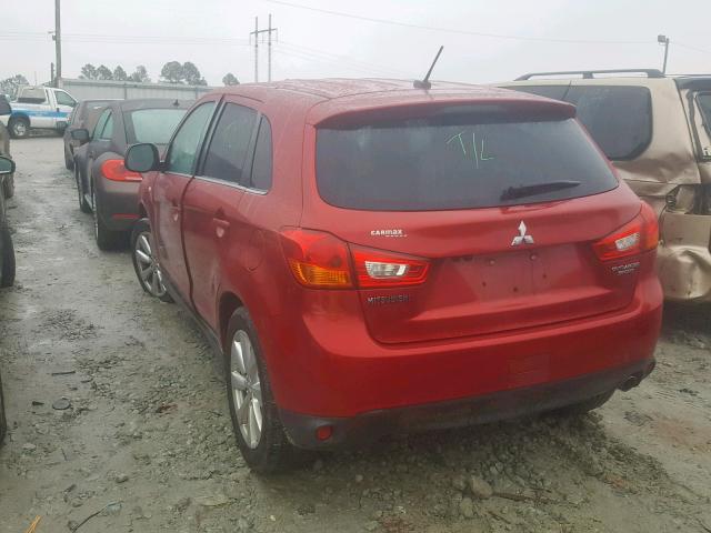 4A4AP4AU2FE030047 - 2015 MITSUBISHI OUTLANDER RED photo 3