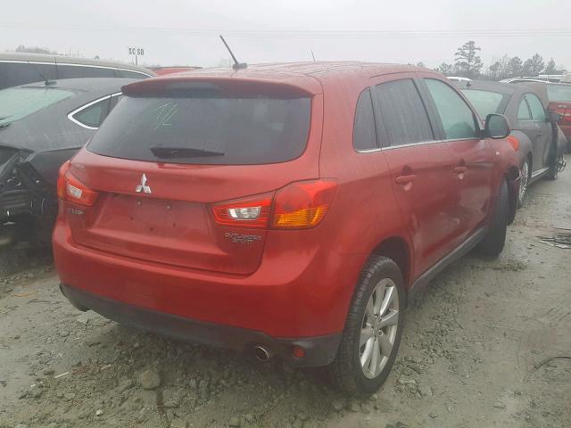 4A4AP4AU2FE030047 - 2015 MITSUBISHI OUTLANDER RED photo 4