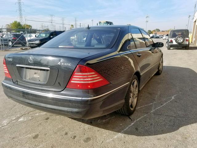 WDBNG84J64A427779 - 2004 MERCEDES-BENZ S 500 4MAT BLACK photo 4