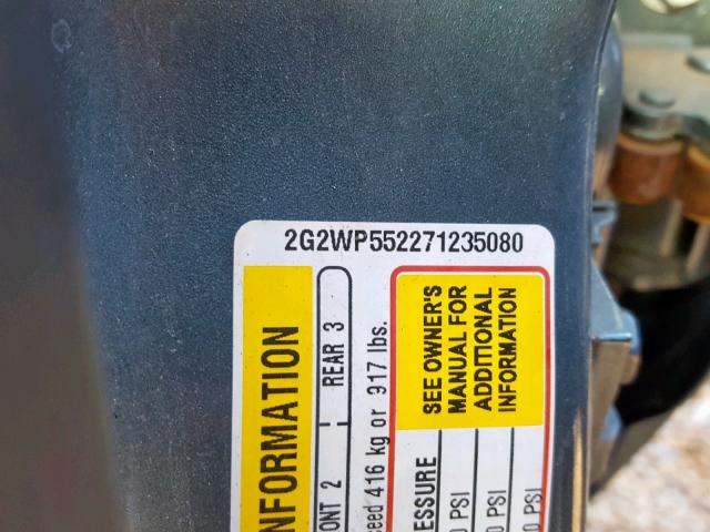 2G2WP552271235080 - 2007 PONTIAC GRAND PRIX ლურჯი ფოტო 10