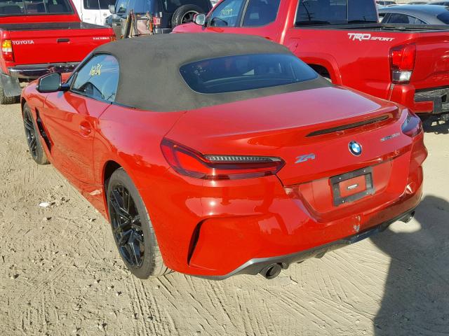 WBAHF3C59KWW15329 - 2019 BMW Z4 SDRIVE3 RED photo 3