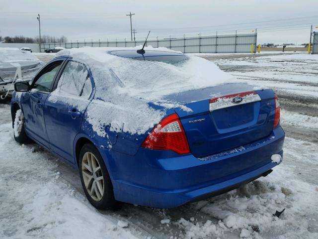 3FAHP0JA0BR215070 - 2011 FORD FUSION SEL BLUE photo 3