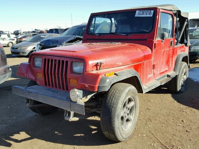1J4FY29S0PP253981 - 1993 JEEP WRANGLER / RED photo 2