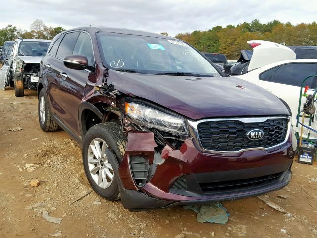 5XYPGDA50KG443645 - 2019 KIA SORENTO LX BURGUNDY photo 1