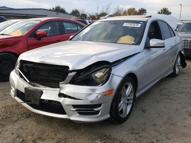 WDDGF4HB8ER317513 - 2014 MERCEDES-BENZ C 250 SILVER photo 2