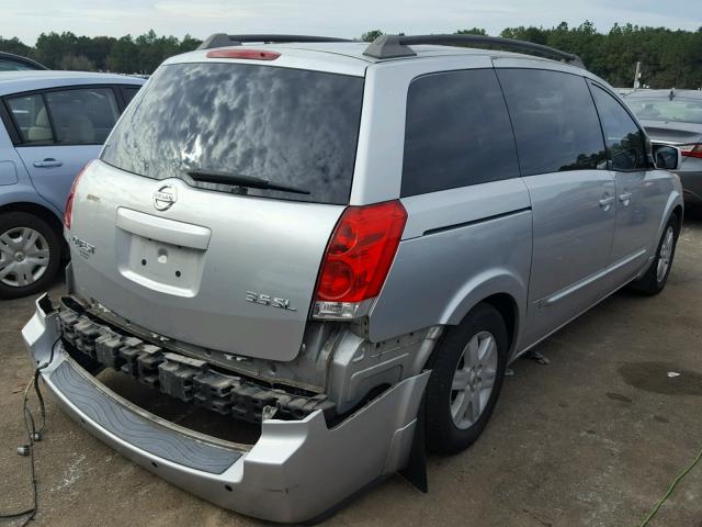 5N1BV28U65N130495 - 2005 NISSAN QUEST S SILVER photo 4