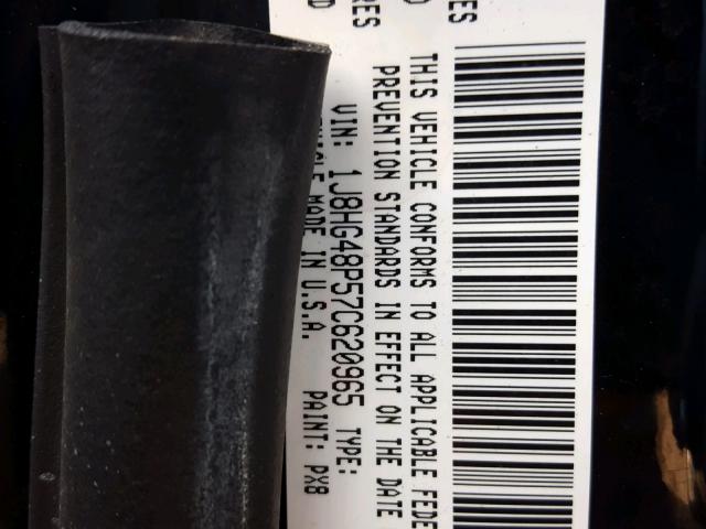 1J8HG48P57C620965 - 2007 JEEP COMMANDER BLACK photo 10