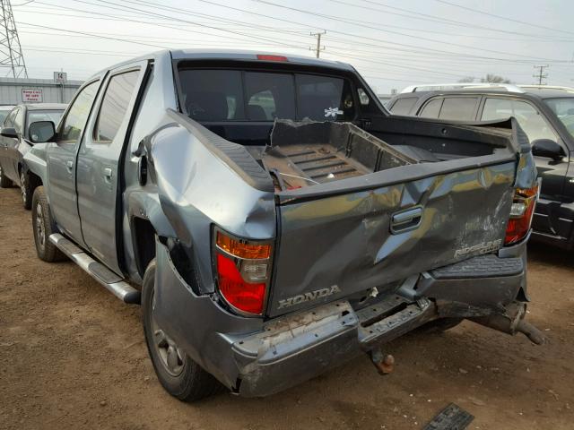 2HJYK16357H529210 - 2007 HONDA RIDGELINE BLUE photo 3