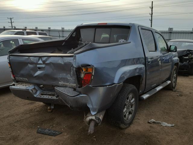 2HJYK16357H529210 - 2007 HONDA RIDGELINE BLUE photo 4