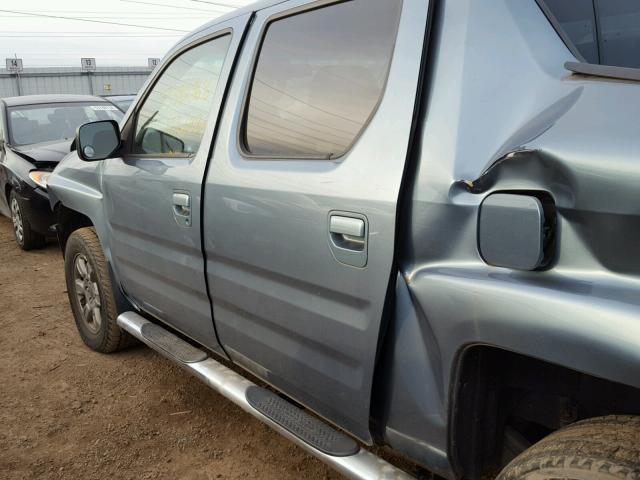 2HJYK16357H529210 - 2007 HONDA RIDGELINE BLUE photo 9