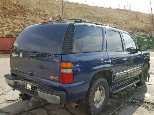 1GKEK13Z63J312178 - 2003 GMC YUKON BLUE photo 4