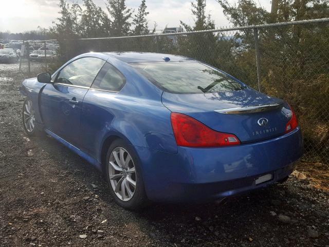 JN1CV6ELXDM980181 - 2013 INFINITI G37 BLUE photo 3