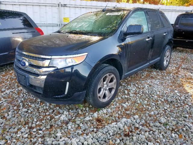 2FMDK4JC0BBA74155 - 2011 FORD EDGE SEL BLACK photo 2