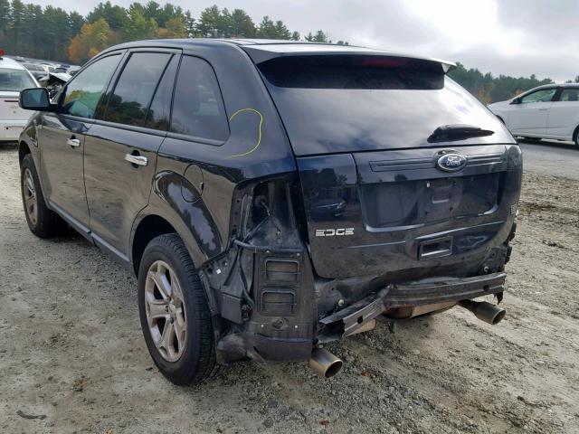 2FMDK4JC0BBA74155 - 2011 FORD EDGE SEL BLACK photo 3