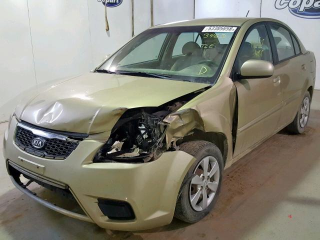 KNADH4A32A6673460 - 2010 KIA RIO LX GOLD photo 2