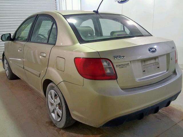 KNADH4A32A6673460 - 2010 KIA RIO LX GOLD photo 3