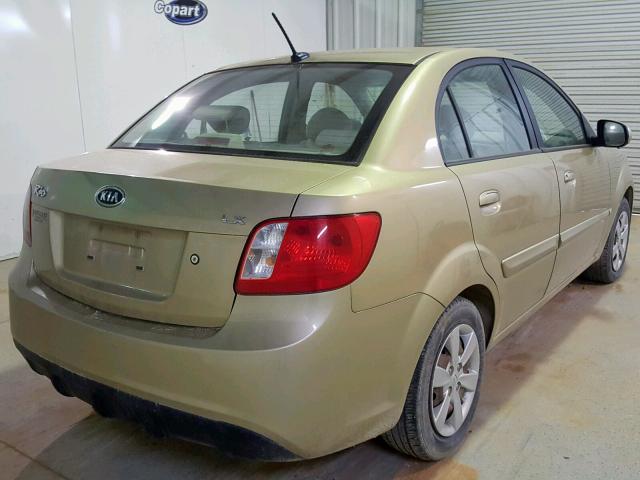 KNADH4A32A6673460 - 2010 KIA RIO LX GOLD photo 4